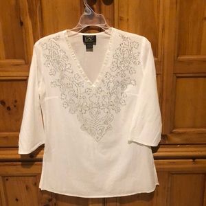 Dvance Apparels White Sequin Top or Coverup Size S